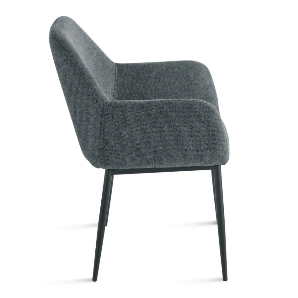 Sada 2 čalouněných křesel z barevné látky s kovovým rámem - Valeria Viadurini