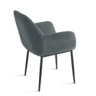 Sada 2 čalouněných křesel z barevné látky s kovovým rámem - Valeria Viadurini