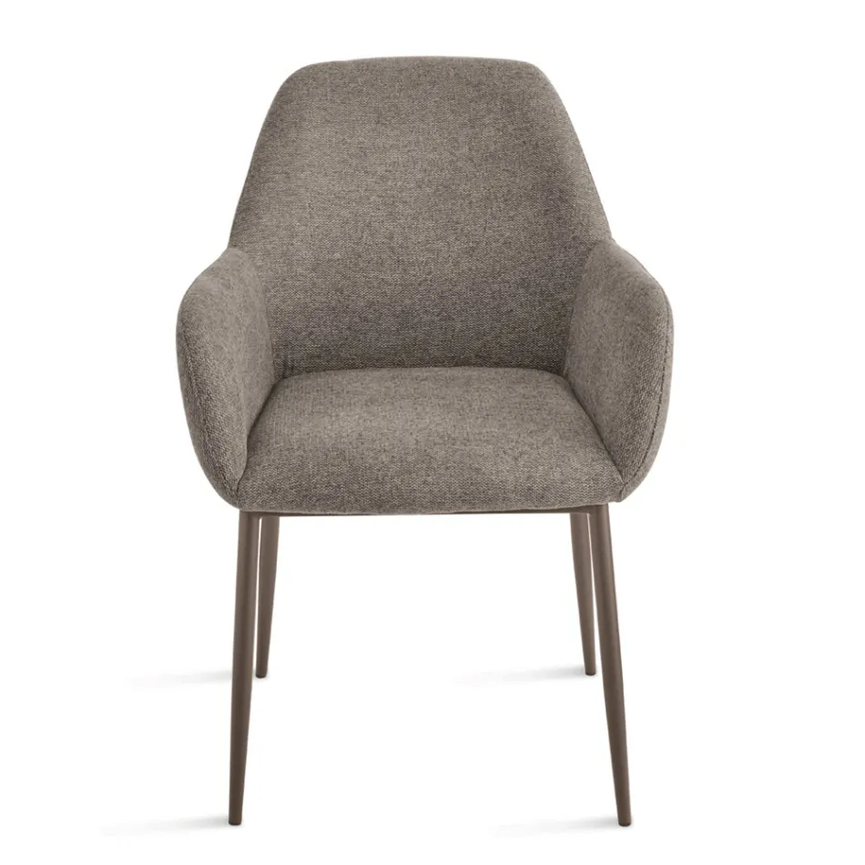 Sada 2 čalouněných křesel z barevné látky s kovovým rámem - Valeria Viadurini