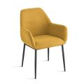 Sada 2 čalouněných křesel z barevné látky s kovovým rámem - Valeria