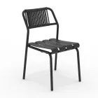 Sada 2 hliníkových zahradních židlí s provazovým opěradlem - Resplendent Viadurini