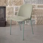 Sada 2 židlí do obývacího pokoje z látky a kovu Made in Italy - Ivy Viadurini