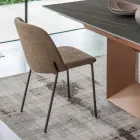 Sada 2 židlí do obývacího pokoje z látky a kovu Made in Italy - Ivy Viadurini