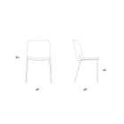 Sada 2 židlí do obývacího pokoje z látky a kovu Made in Italy - Ivy Viadurini