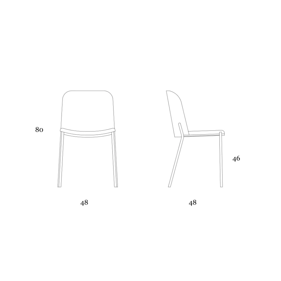 Sada 2 židlí do obývacího pokoje z látky a kovu Made in Italy - Ivy Viadurini