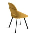 Sada 2 čalouněných židlí z barevné látky s kovovým rámem - Damian Viadurini