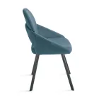 Sada 2 čalouněných židlí z barevné látky s kovovým rámem - Damian Viadurini