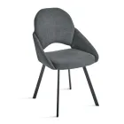 Sada 2 čalouněných židlí z barevné látky s kovovým rámem - Damian Viadurini