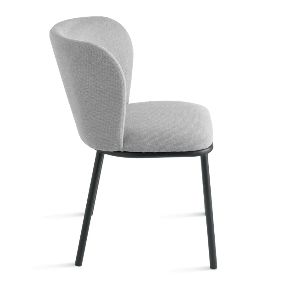 Sada 2 čalouněných látkových křesel s lakovaným kovovým rámem - Leandra Viadurini