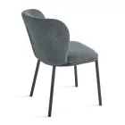 Sada 2 čalouněných látkových křesel s lakovaným kovovým rámem - Leandra Viadurini