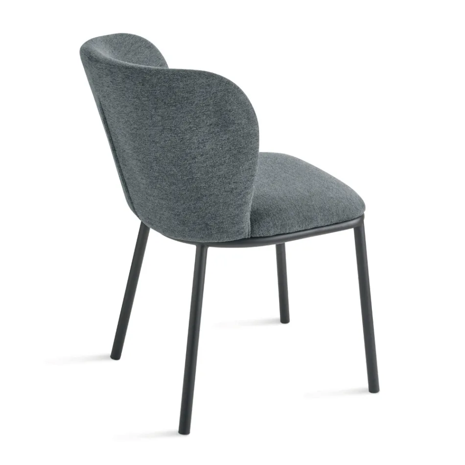 Sada 2 čalouněných látkových křesel s lakovaným kovovým rámem - Leandra Viadurini