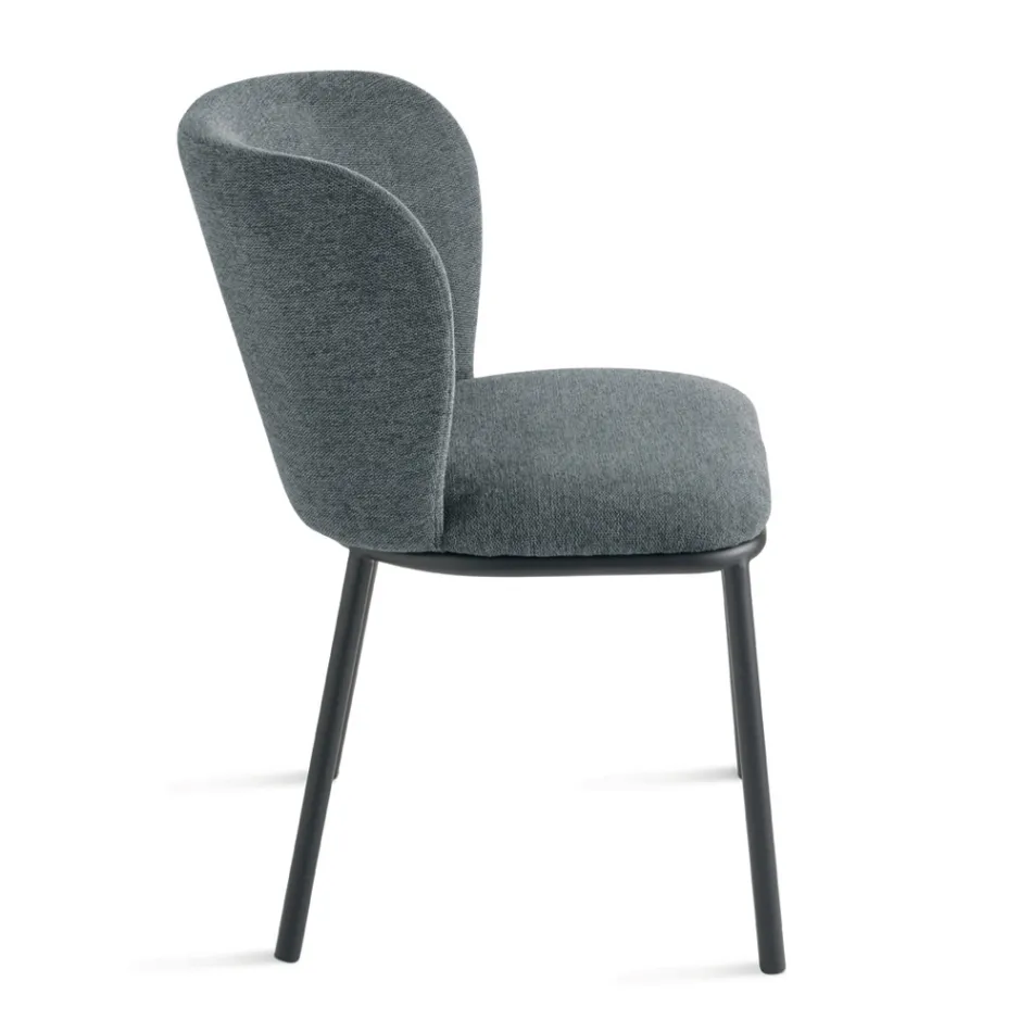 Sada 2 čalouněných látkových křesel s lakovaným kovovým rámem - Leandra Viadurini