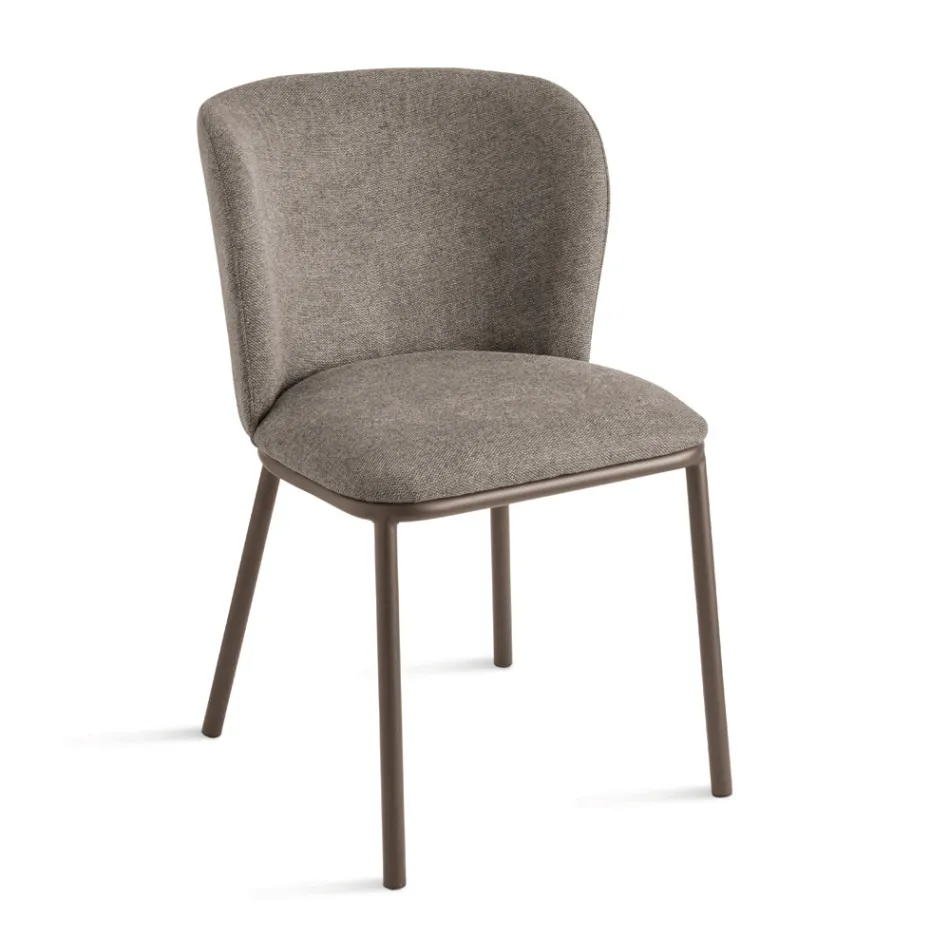 Sada 2 čalouněných látkových křesel s lakovaným kovovým rámem - Leandra Viadurini