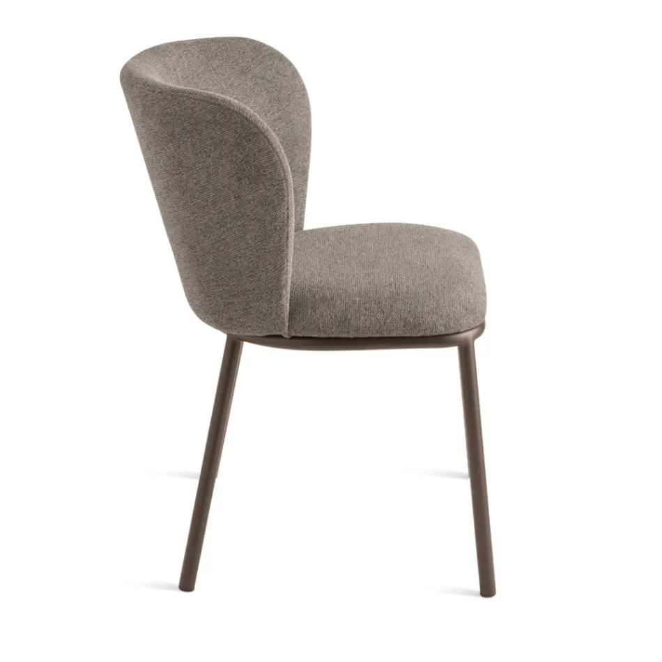 Sada 2 čalouněných látkových křesel s lakovaným kovovým rámem - Leandra Viadurini