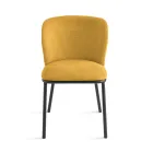 Sada 2 čalouněných látkových křesel s lakovaným kovovým rámem - Leandra Viadurini