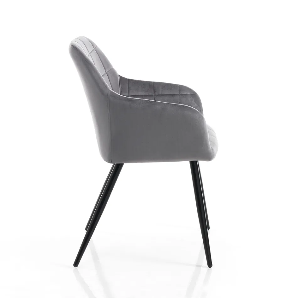 Sada 2 židlí ze sametového efektu - Plutonium Viadurini