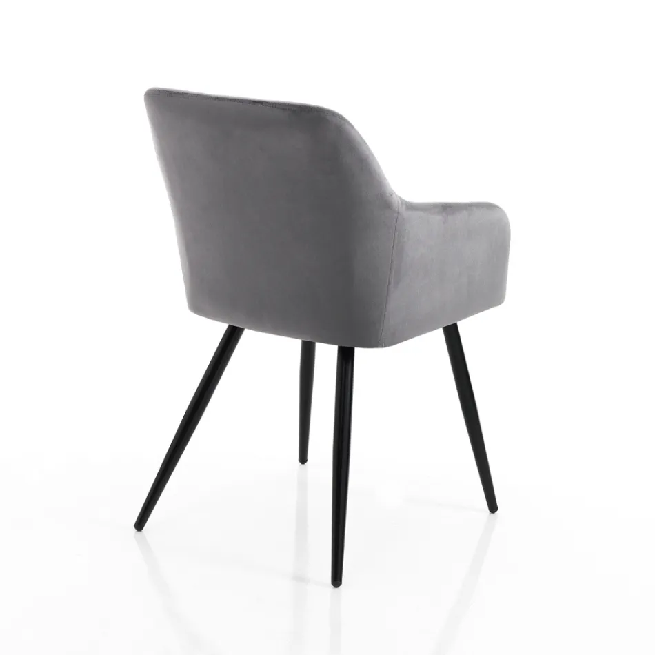 Sada 2 židlí ze sametového efektu - Plutonium Viadurini