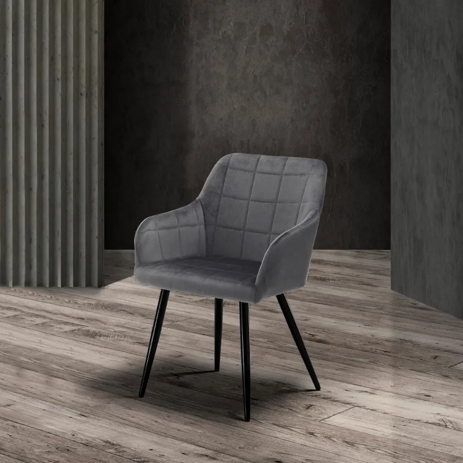 Sada 2 židlí ze sametového efektu - Plutonium Viadurini