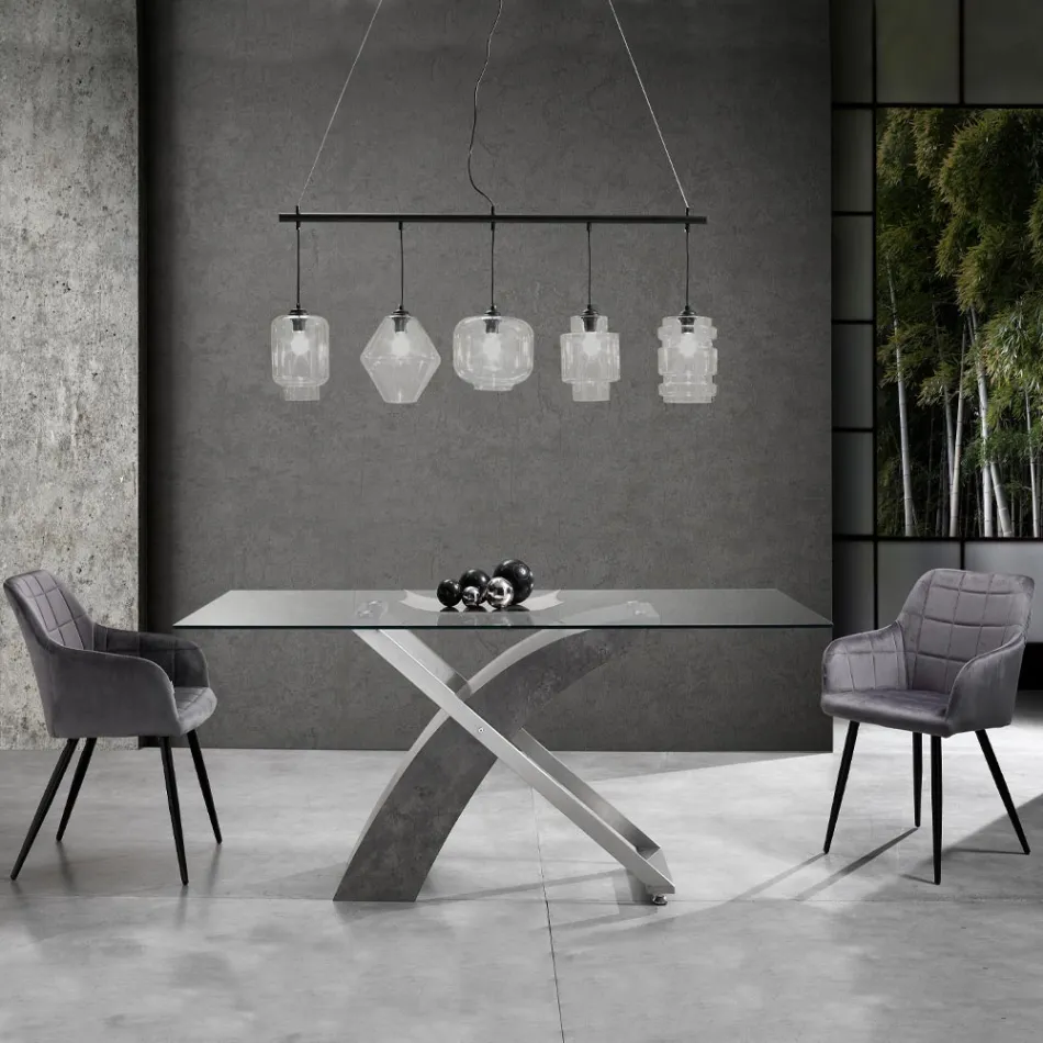 Sada 2 židlí ze sametového efektu - Plutonium Viadurini