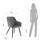 Sada 2 židlí ze sametového efektu - Plutonium Viadurini