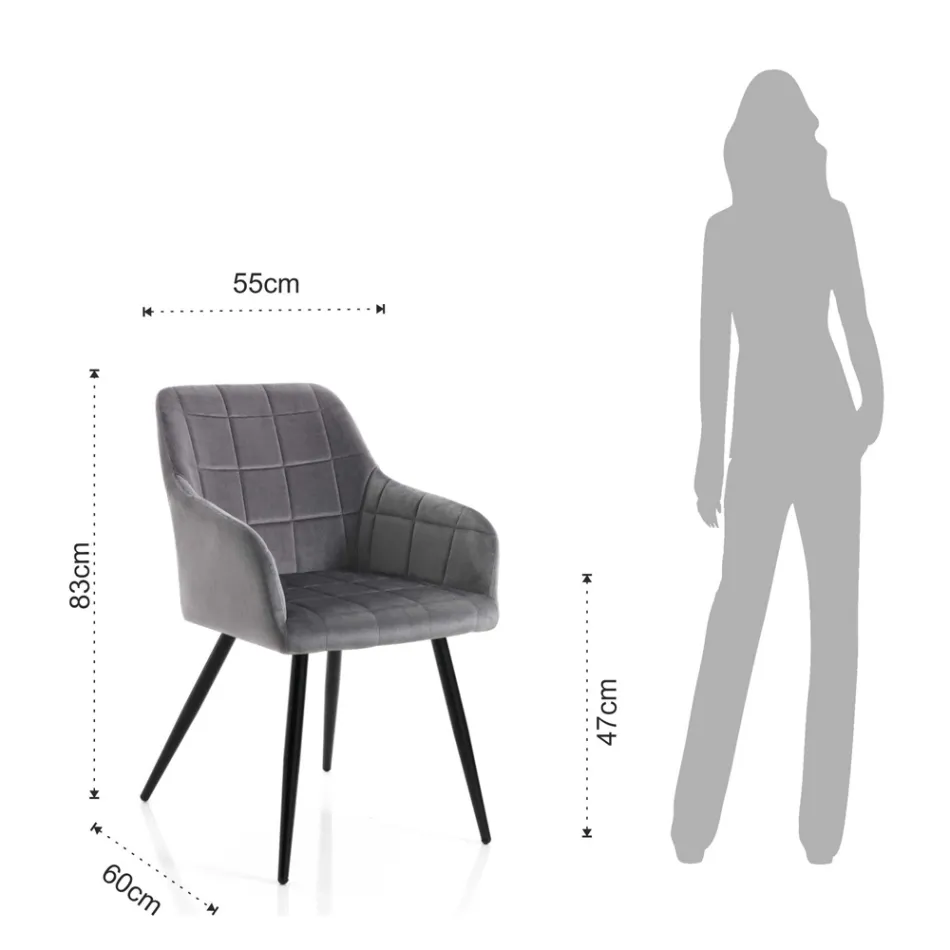 Sada 2 židlí ze sametového efektu - Plutonium Viadurini