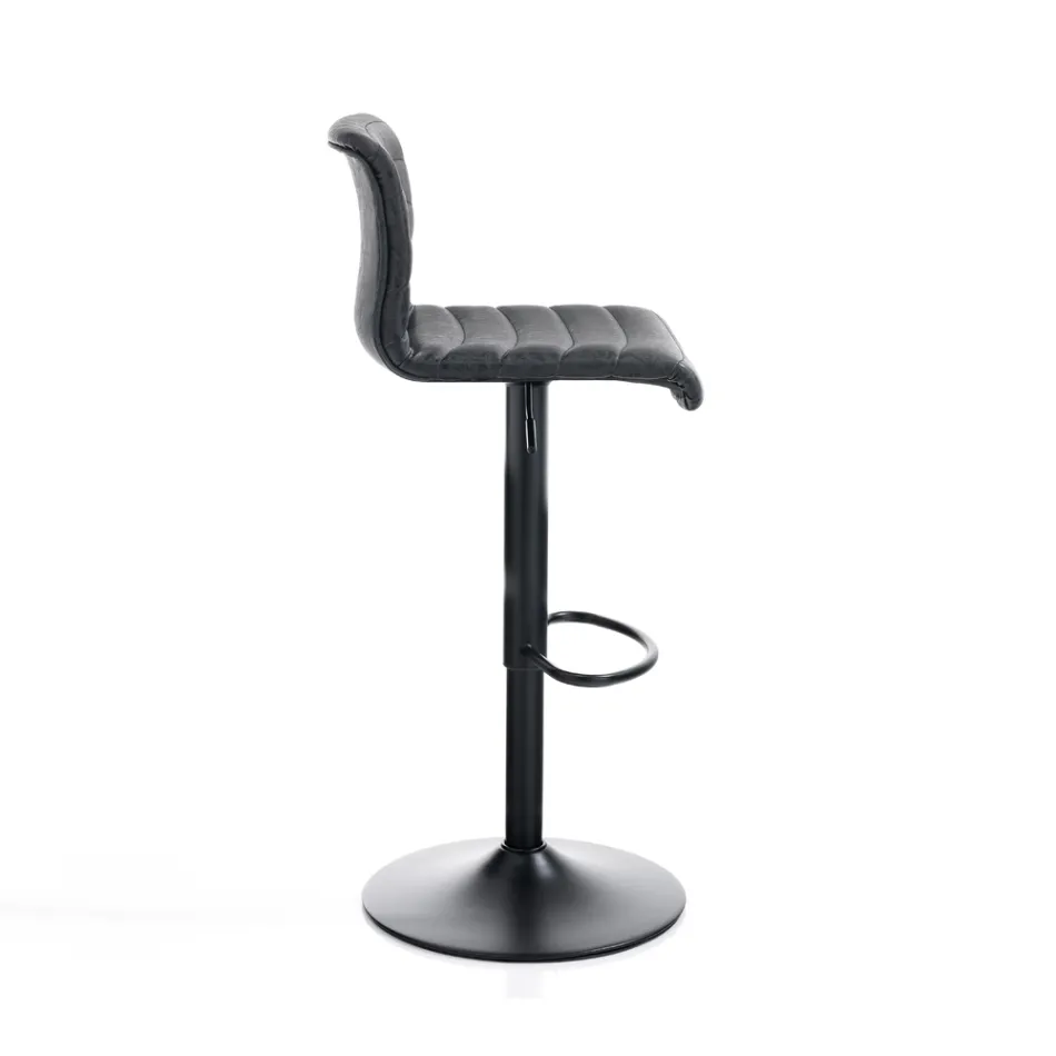 Sada 2 barových židlí ze syntetické kůže a oceli - draslík Viadurini