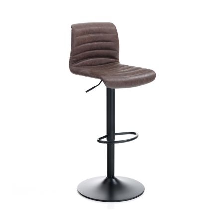 Sada 2 barových židlí ze syntetické kůže a oceli - draslík Viadurini