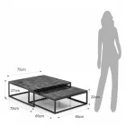 Sada 2 konferenčních stolků z MDF s mramorovou povrchovou úpravou - Osmium Viadurini