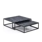 Sada 2 konferenčních stolků z MDF s mramorovou povrchovou úpravou - Osmium Viadurini