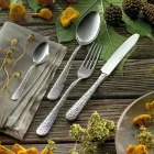 Sada 24 příborů z leštěné oceli s rytinou Made in Italy - Nara Viadurini