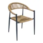 Sada 4 hliníkových a proutěných křesel Twist - Tavira Viadurini
