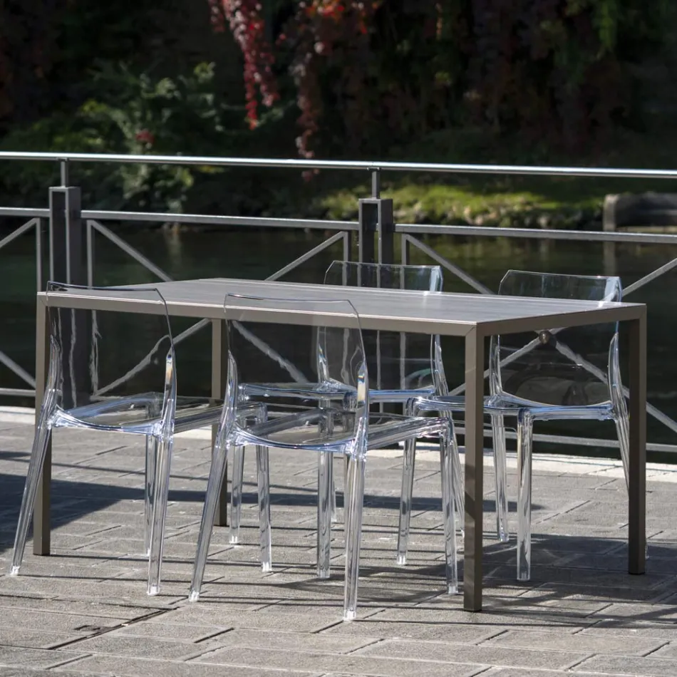 Sada 4 venkovních a vnitřních židlí z polypropylenu různých barev - Vestavěné Viadurini