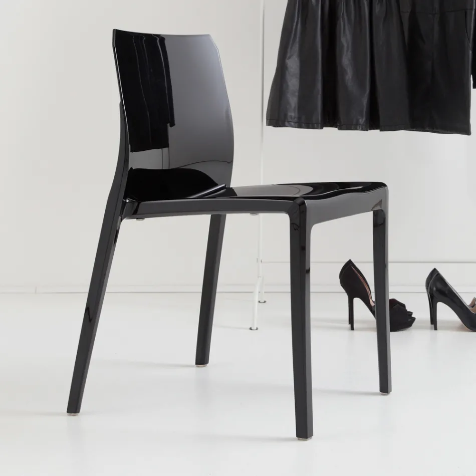 Sada 4 venkovních a vnitřních židlí z polypropylenu různých barev - Vestavěné Viadurini