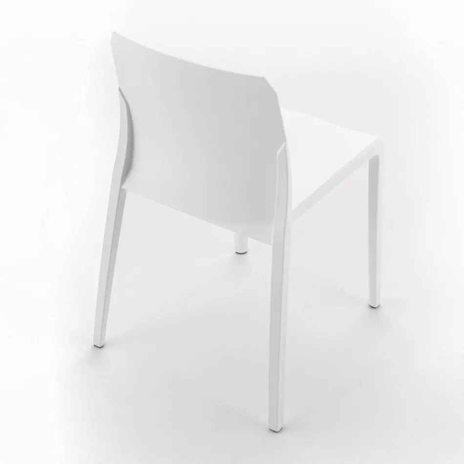 Sada 4 venkovních a vnitřních židlí z polypropylenu různých barev - Vestavěné Viadurini