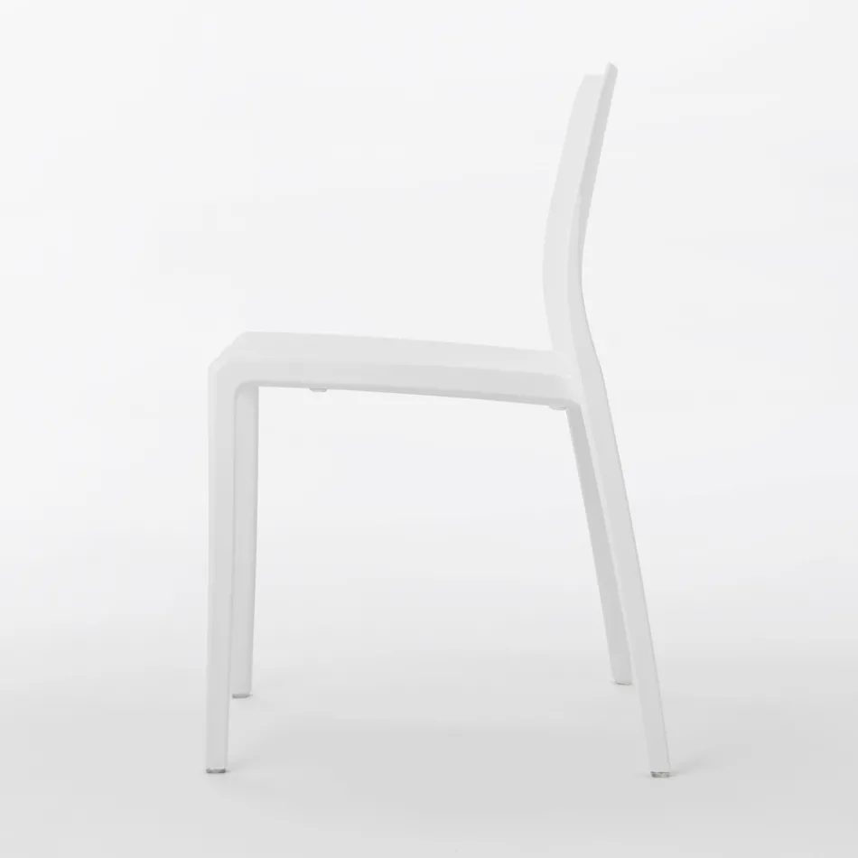 Sada 4 venkovních a vnitřních židlí z polypropylenu různých barev - Vestavěné Viadurini