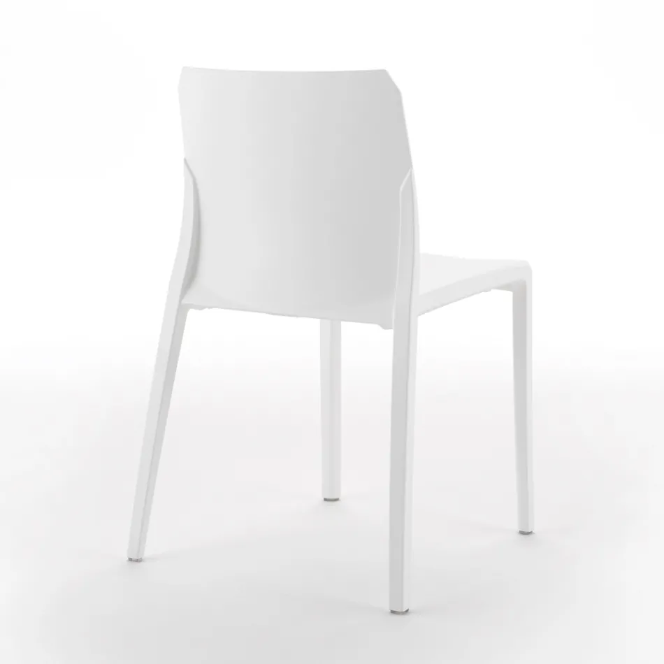 Sada 4 venkovních a vnitřních židlí z polypropylenu různých barev - Vestavěné Viadurini