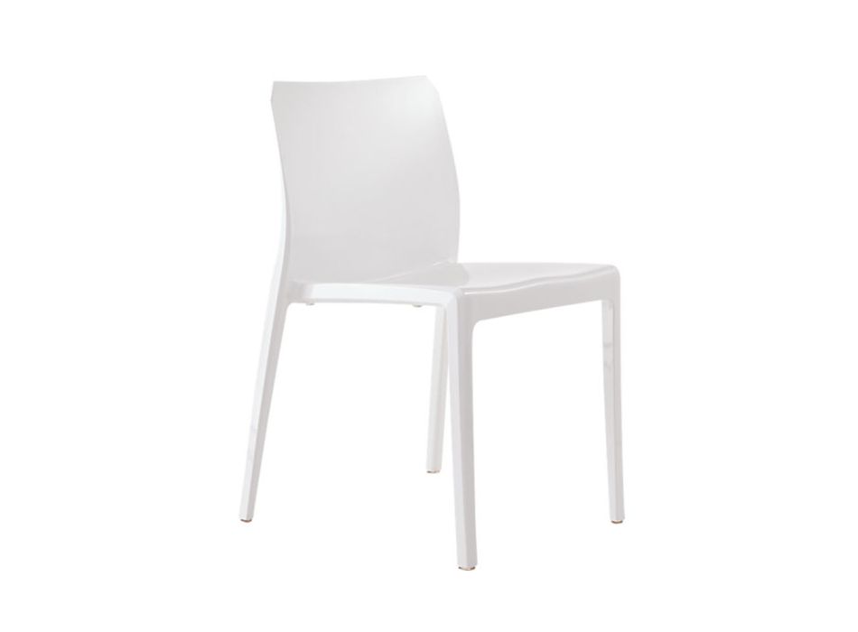 Sada 4 venkovních a vnitřních židlí z polypropylenu různých barev - Vestavěné Viadurini