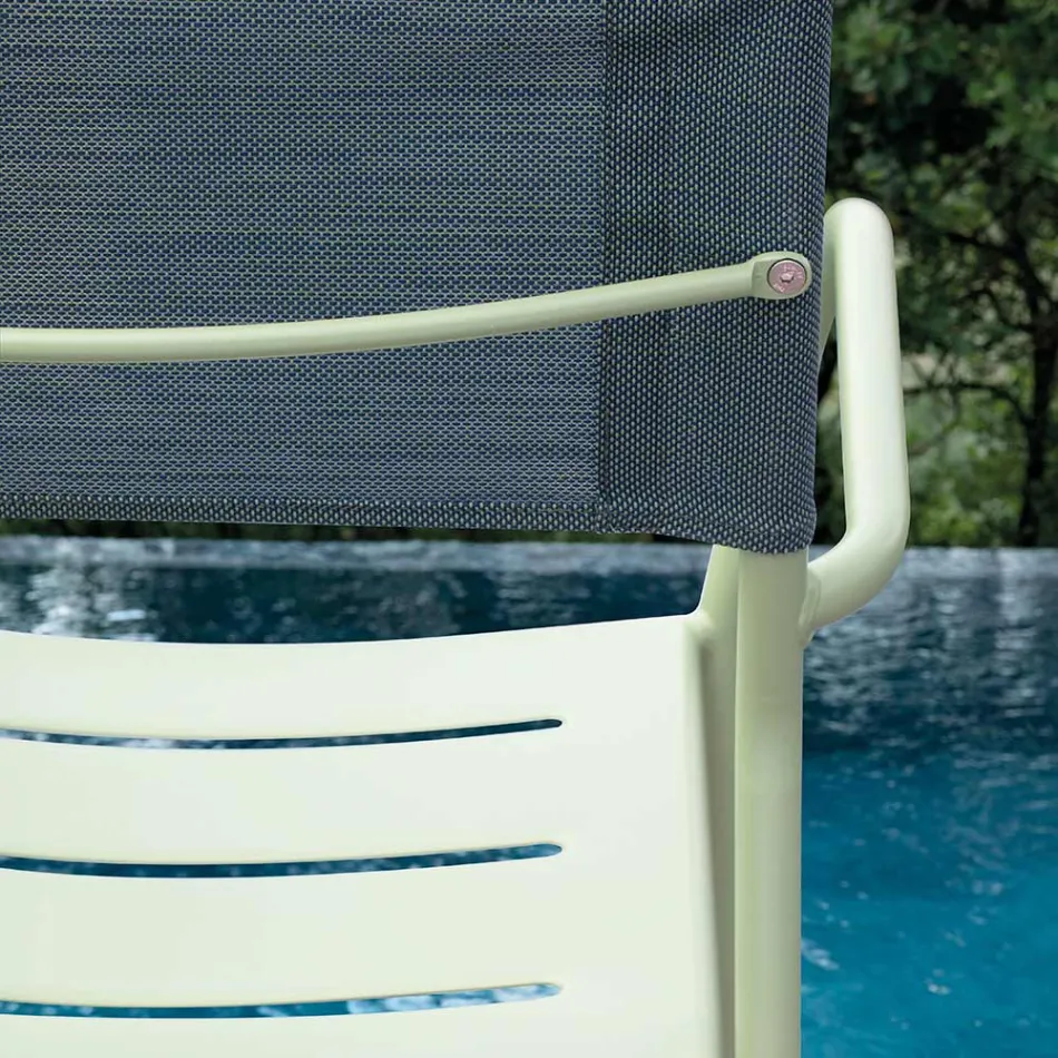 Sada 4 židlí z pozinkovaného kovu a batylinu - Prestigio Viadurini