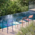 Sada 4 židlí z pozinkovaného kovu a batylinu - Prestigio Viadurini