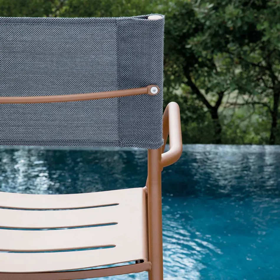 Sada 4 židlí z pozinkovaného kovu a batylinu - Prestigio Viadurini