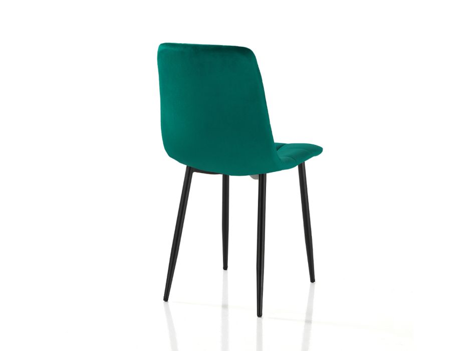 Sada 4 vnitřních židlí z látky různých barev - Cefalo Viadurini