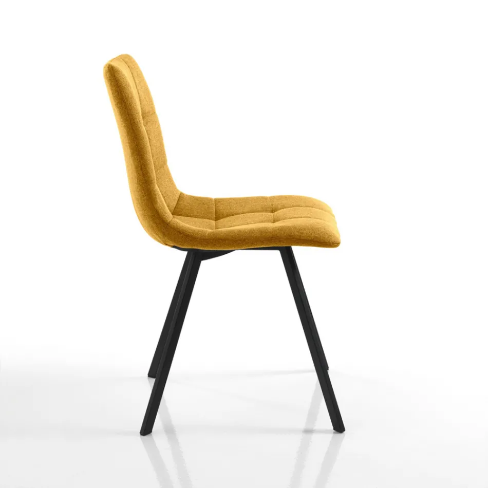 Sada 4 polstrovaných a látkou čalouněných jídelních židlí - Chimera Viadurini