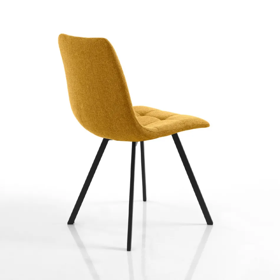 Sada 4 polstrovaných a látkou čalouněných jídelních židlí - Chimera Viadurini