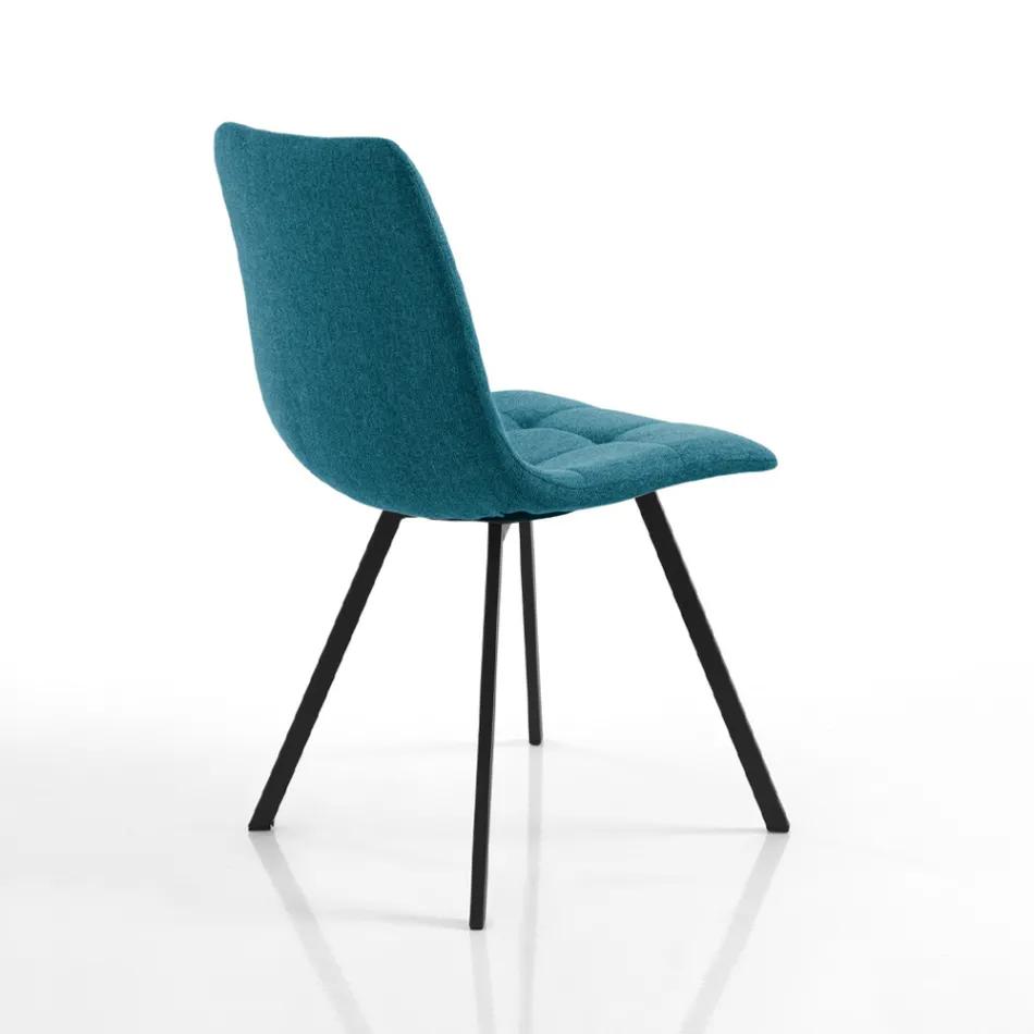 Sada 4 polstrovaných a látkou čalouněných jídelních židlí - Chimera Viadurini