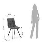 Sada 4 polstrovaných a látkou čalouněných jídelních židlí - Chimera Viadurini