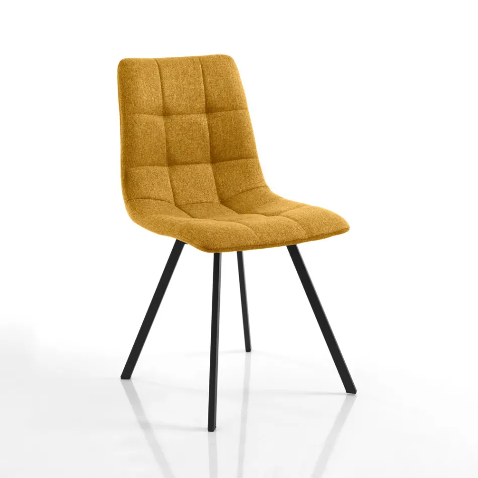 Sada 4 polstrovaných a látkou čalouněných jídelních židlí - Chimera Viadurini