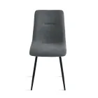 Sada 4 čalouněných látkových židlí do obývacího pokoje s kovovou podnoží - Project Viadurini