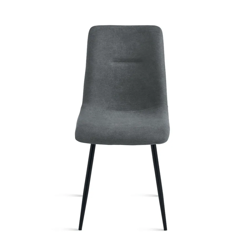 Sada 4 čalouněných látkových židlí do obývacího pokoje s kovovou podnoží - Project Viadurini