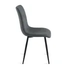 Sada 4 čalouněných látkových židlí do obývacího pokoje s kovovou podnoží - Project Viadurini