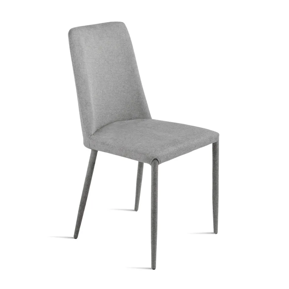 Sada 4 čalouněných židlí z barevné látky s čalouněným rámem - Luciana Viadurini